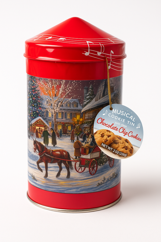 Musical Christmas Cookie Tin – Chocolate Chip (Holiday Edition)